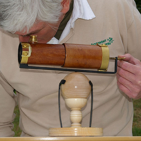 Isaac Newton's first telescope - hand-made replica of the original